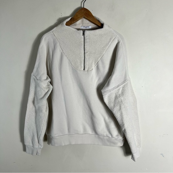 Perfectwhitetee tyra fleece 1/4 zip sweatshirt Size Large In Sugar 100% Cotton - Picture 5 of 14